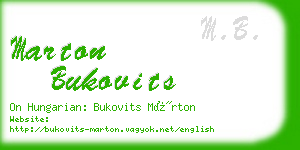 marton bukovits business card